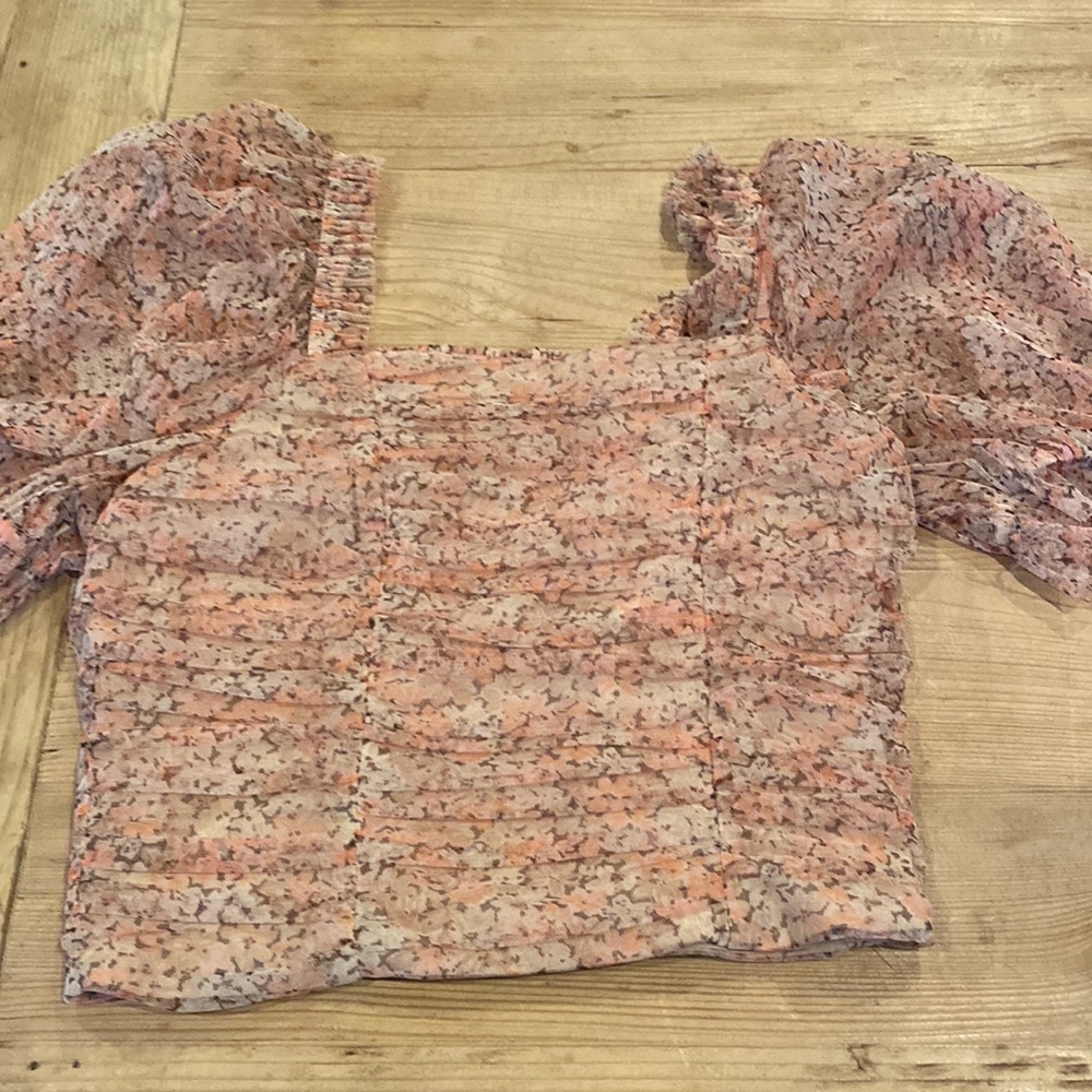 Pink flower crop top